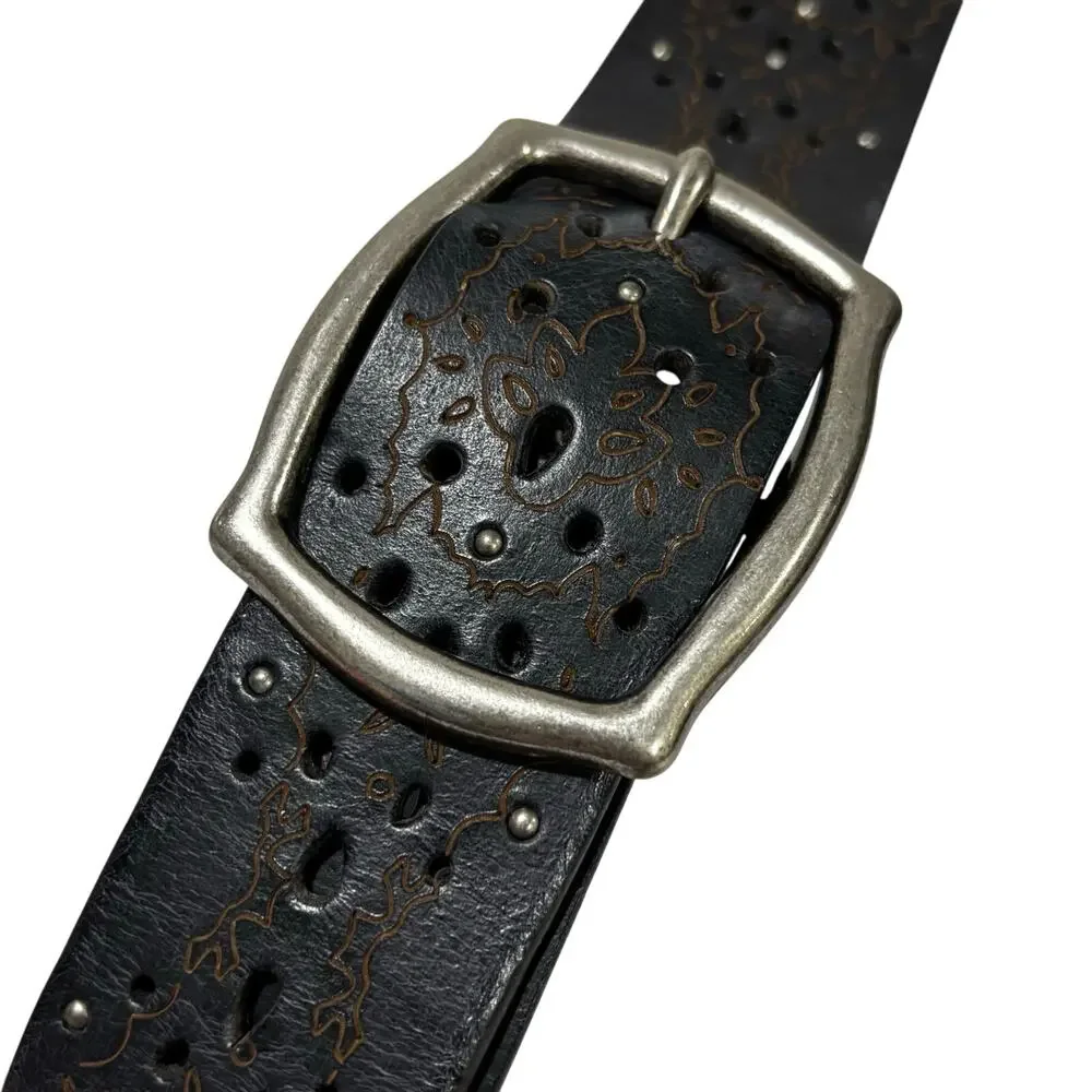Vintage black leather